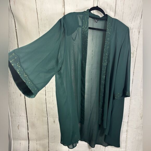 Me Boss Green Dress and Matching Cardigan Embellished Trim Formal Church - Picture 6 of 13